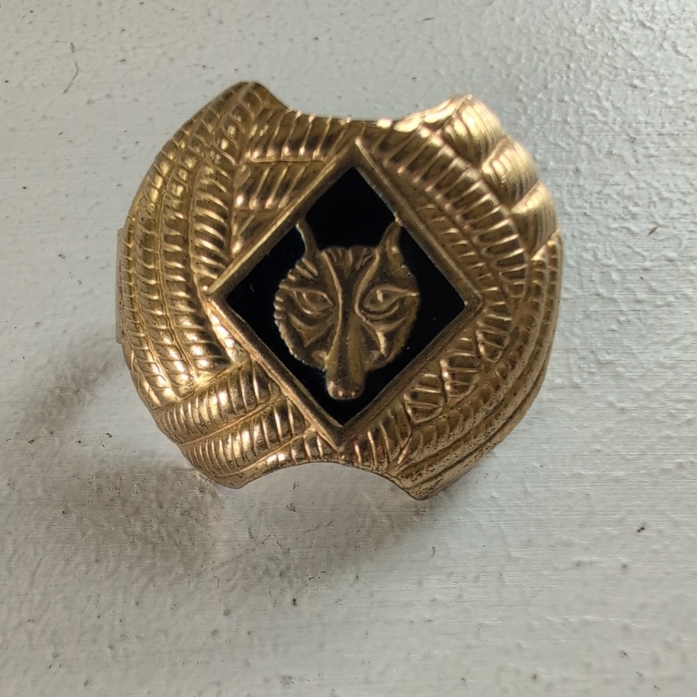 Cub scouts Wolf rank neckerchief slide Navy goldtone, **Retired Colors**